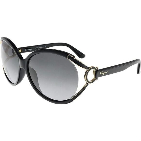 SALVATORE FERRAGAMO SF600S 61mm Oversized Sunglasses in Black/ Grey Gradient - Picture 1 of 9